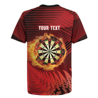 Personalised Darts New Zealand Rugby Jersey Silver Fern Red Color