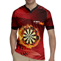 Personalised Darts New Zealand Rugby Jersey Silver Fern Red Color
