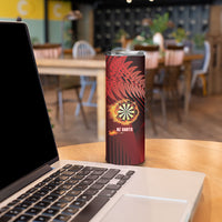 Personalised Darts New Zealand Skinny Tumbler Silver Fern Red Color LT22 - Polynesian Pride