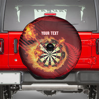 Personalised Darts New Zealand Spare Tire Cover Silver Fern Red Color