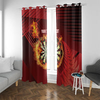 Personalised Darts New Zealand Window Curtain Silver Fern Red Color