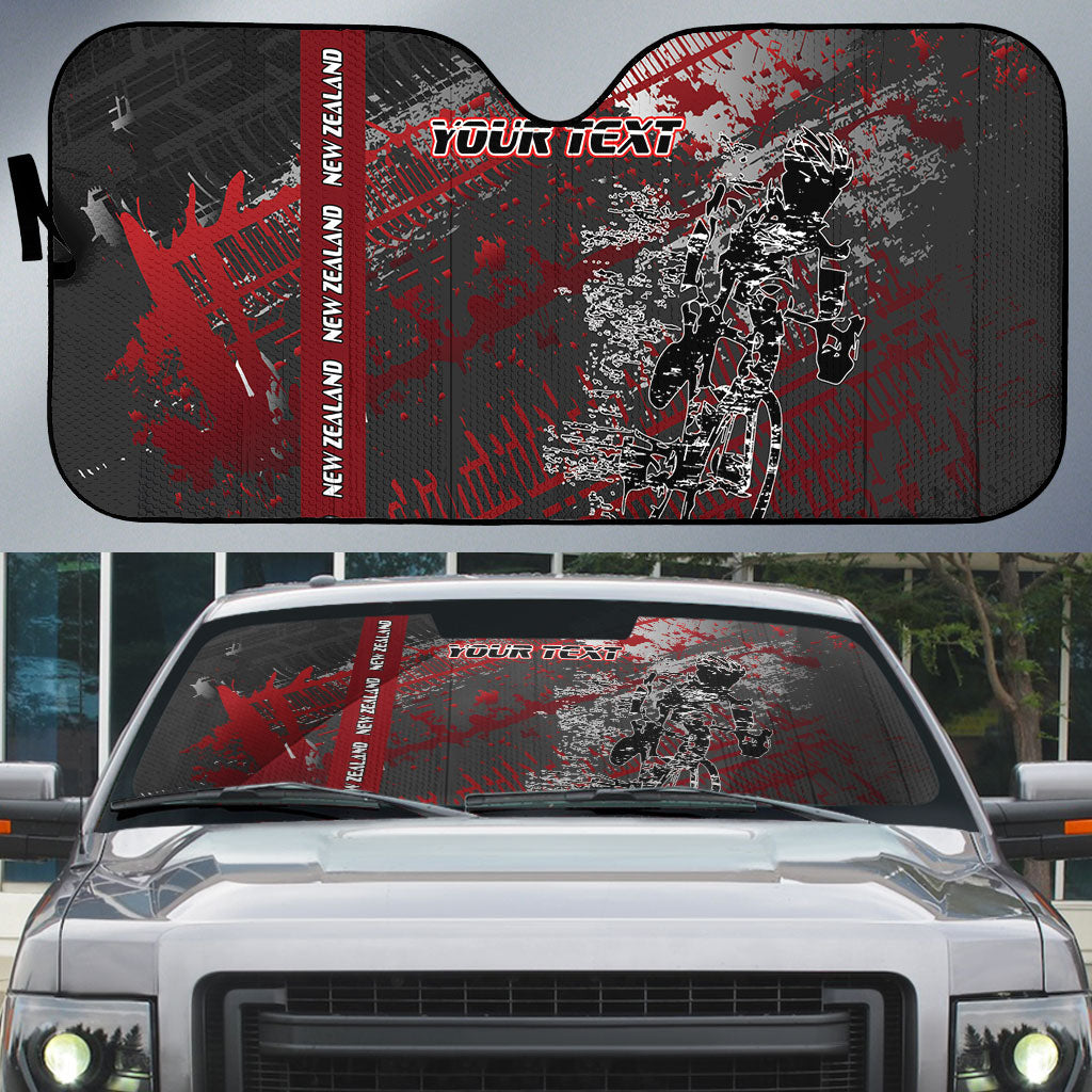Personalised Cycling New Zealand Auto Sun Shade Aotearoa Pride Sportswear LT22 Red - Polynesian Pride