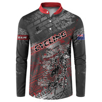 Personalised Cycling New Zealand Button Sweatshirt Aotearoa Pride Sportswear LT22 Red - Polynesian Pride