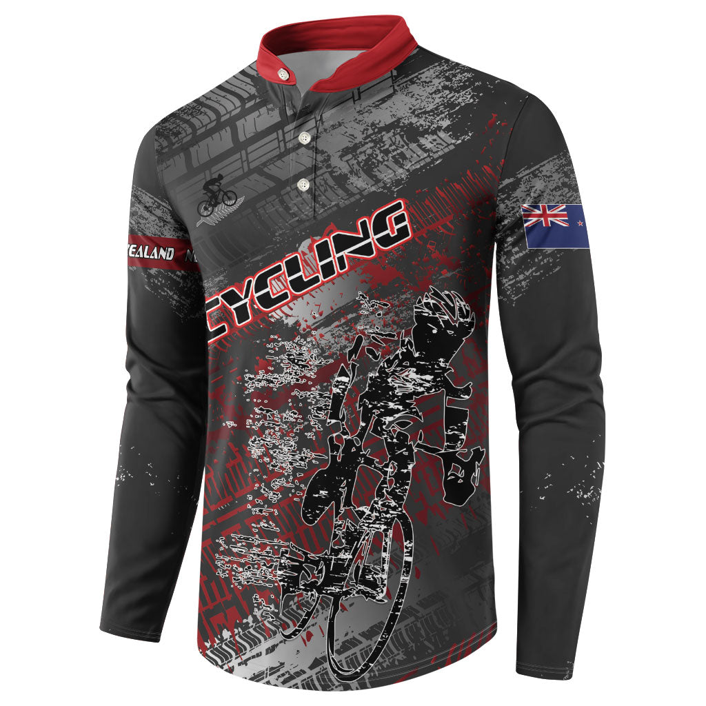 Personalised Cycling New Zealand Button Sweatshirt Aotearoa Pride Sportswear LT22 - Polynesian Pride