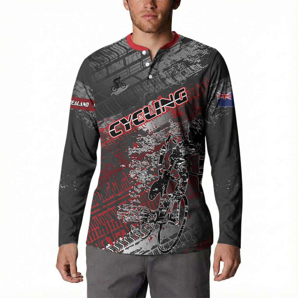 Personalised Cycling New Zealand Button Sweatshirt Aotearoa Pride Sportswear LT22 - Polynesian Pride