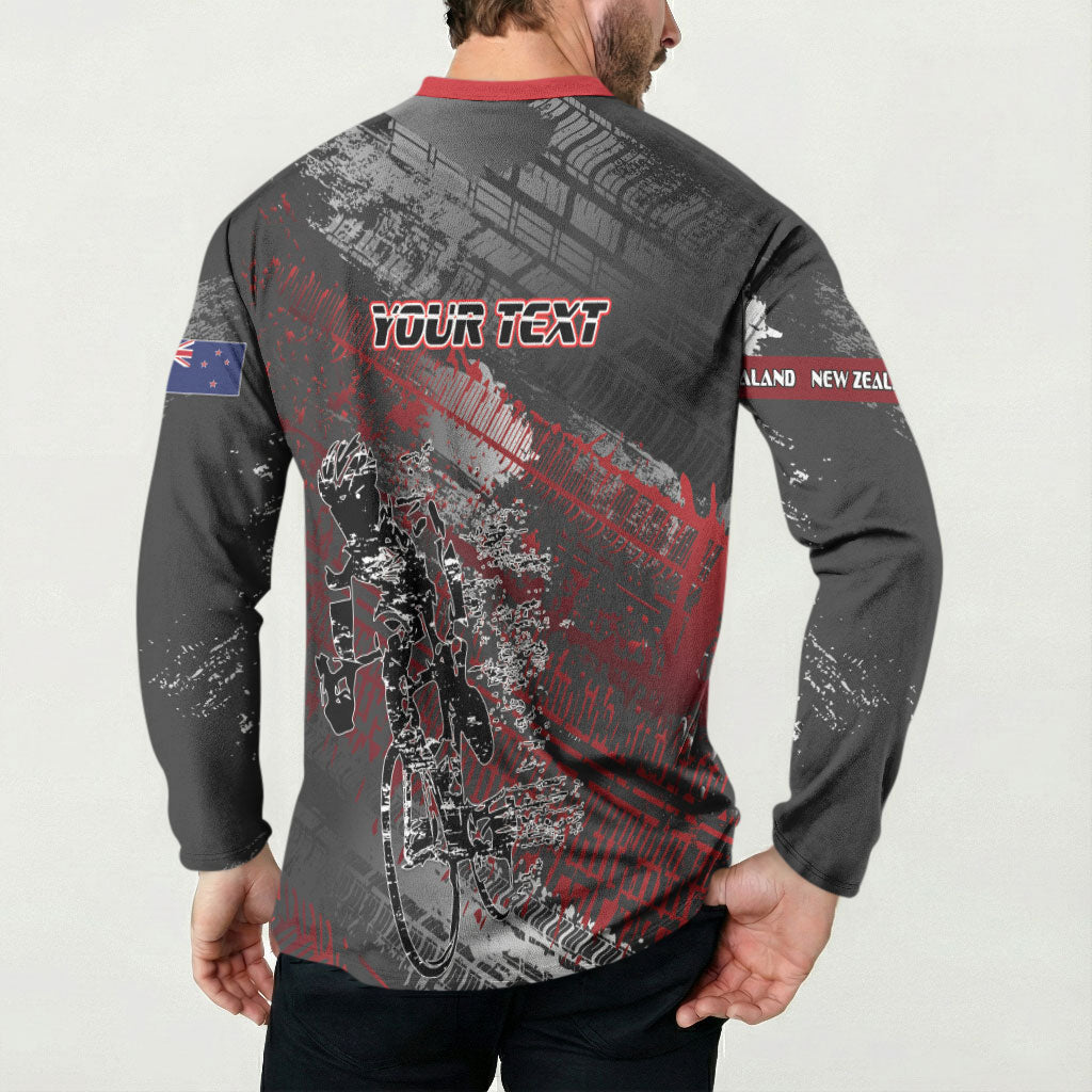 Personalised Cycling New Zealand Button Sweatshirt Aotearoa Pride Sportswear LT22 - Polynesian Pride