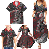 Personalised Cycling New Zealand Family Matching Summer Maxi Dress and Hawaiian Shirt Aotearoa Pride Sportswear LT22 - Polynesian Pride