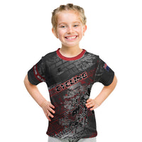 Personalised Cycling New Zealand Kid T Shirt Aotearoa Pride Sportswear LT22 Red - Polynesian Pride