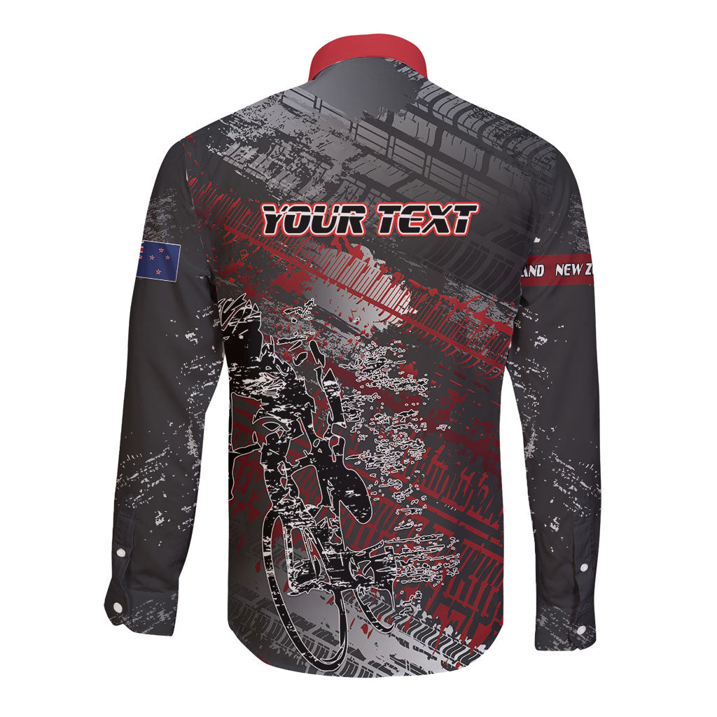 Personalised Cycling New Zealand Long Sleeve Button Shirt Aotearoa Pride Sportswear