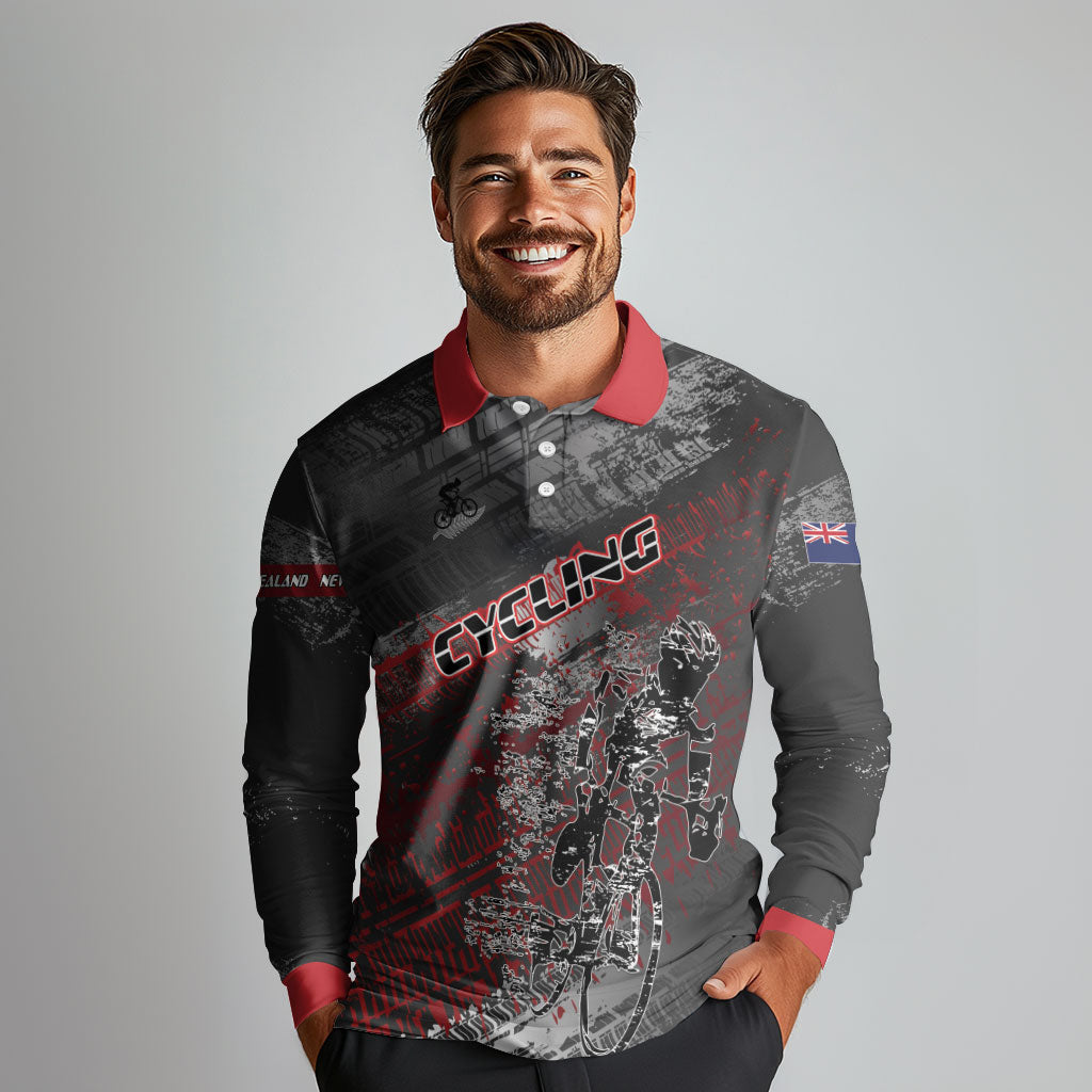 Personalised Cycling New Zealand Long Sleeve Polo Shirt Aotearoa Pride Sportswear LT22 - Polynesian Pride