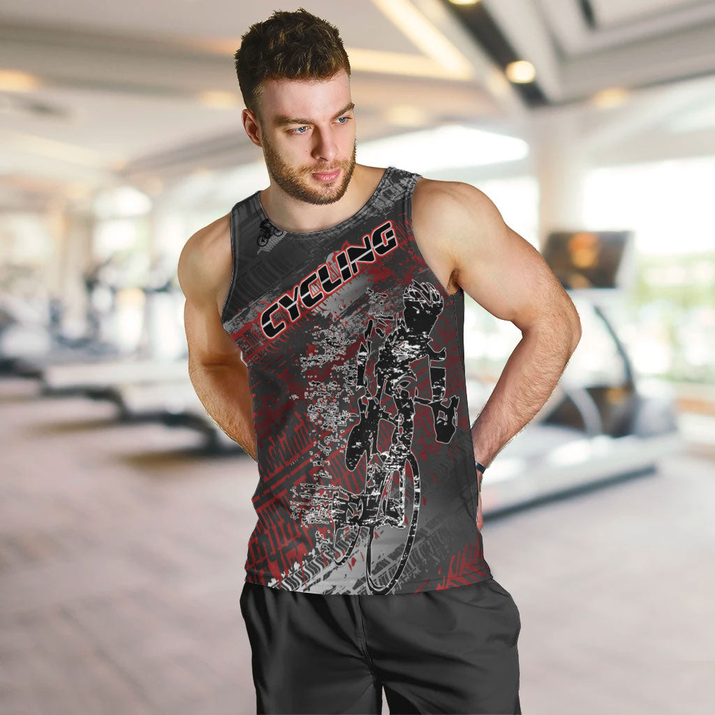 Personalised Cycling New Zealand Men Tank Top Aotearoa Pride Sportswear LT22 Red - Polynesian Pride