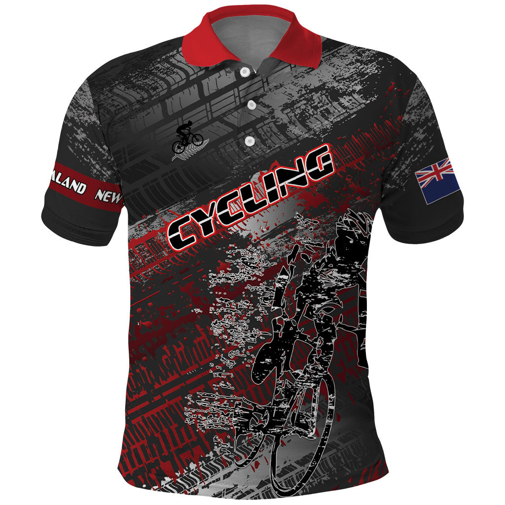 Personalised Cycling New Zealand Polo Shirt Aotearoa Pride Sportswear LT22 Red - Polynesian Pride