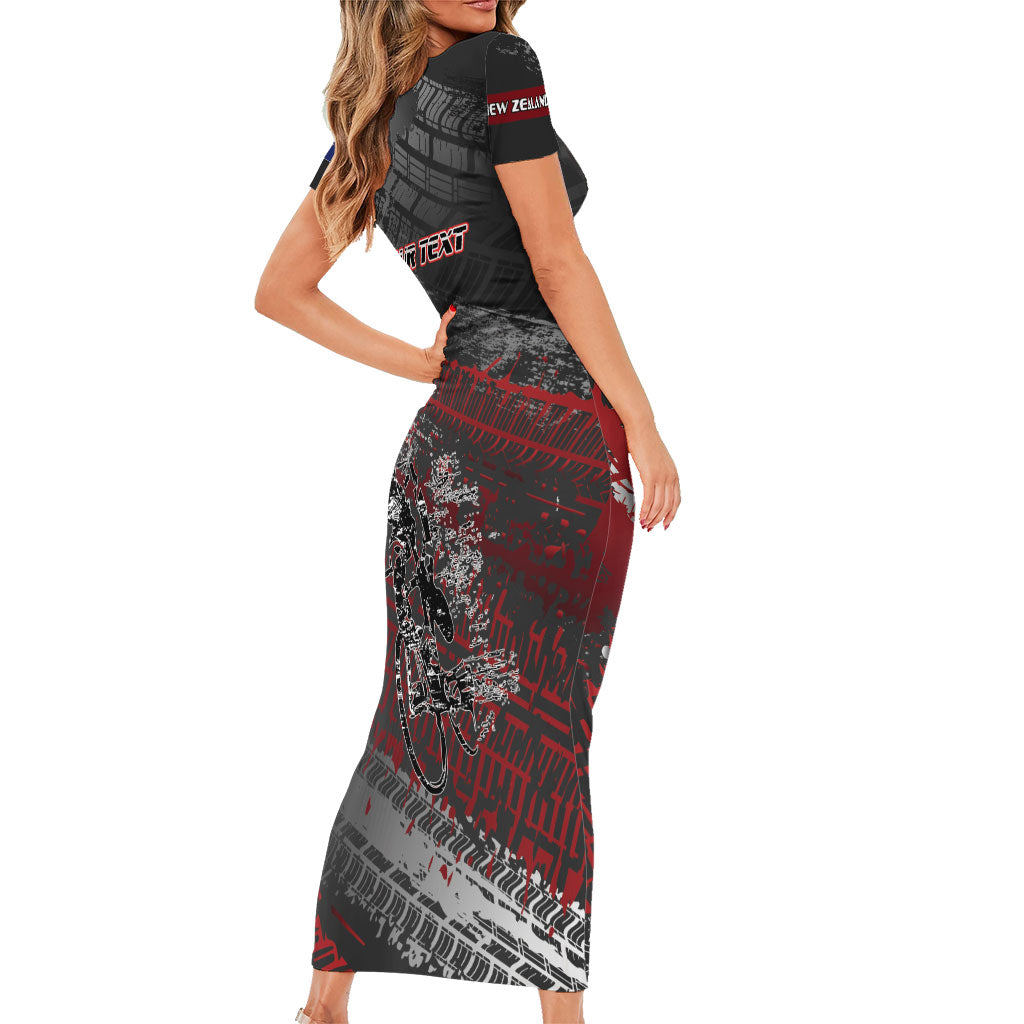 Personalised Cycling New Zealand Short Sleeve Bodycon Dress Aotearoa Pride Sportswear LT22 - Polynesian Pride