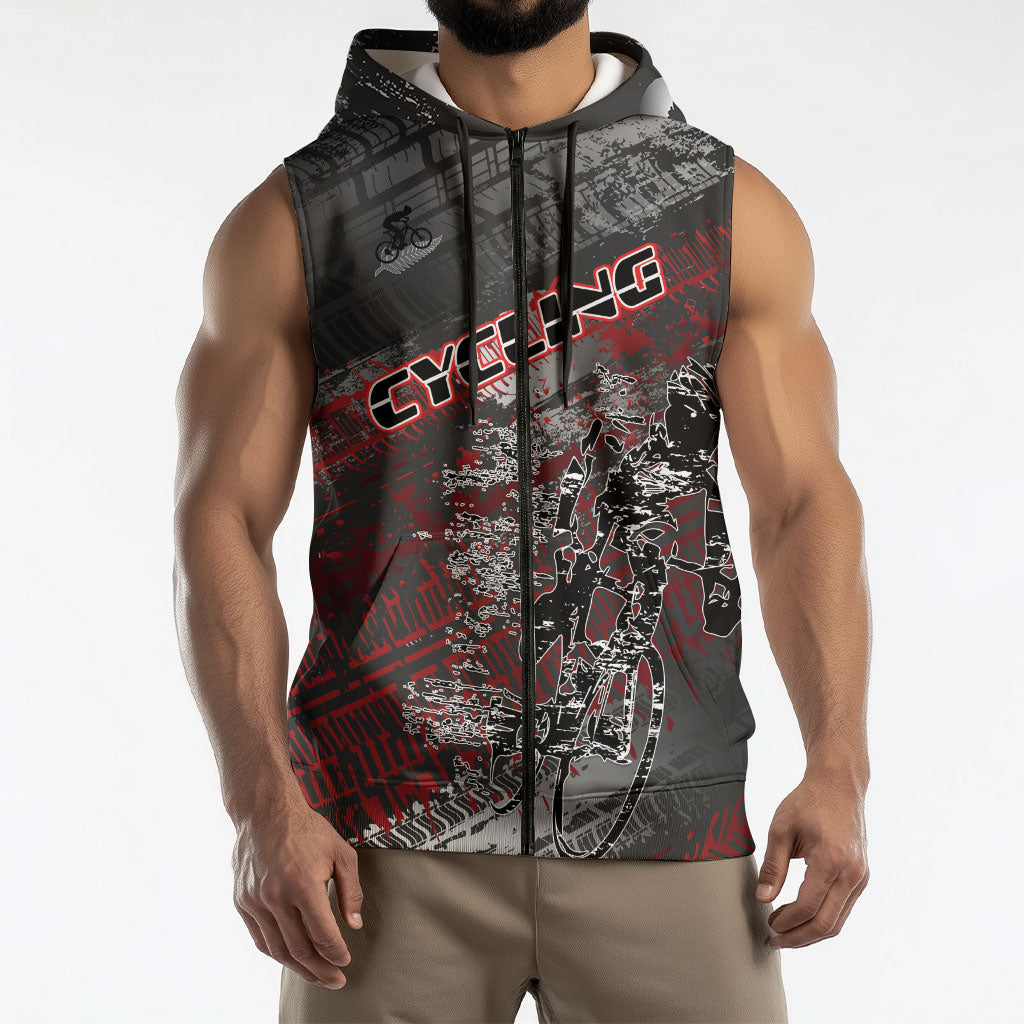 Personalised Cycling New Zealand Sleeveless Zip Hoodie Aotearoa Pride Sportswear LT22 - Polynesian Pride