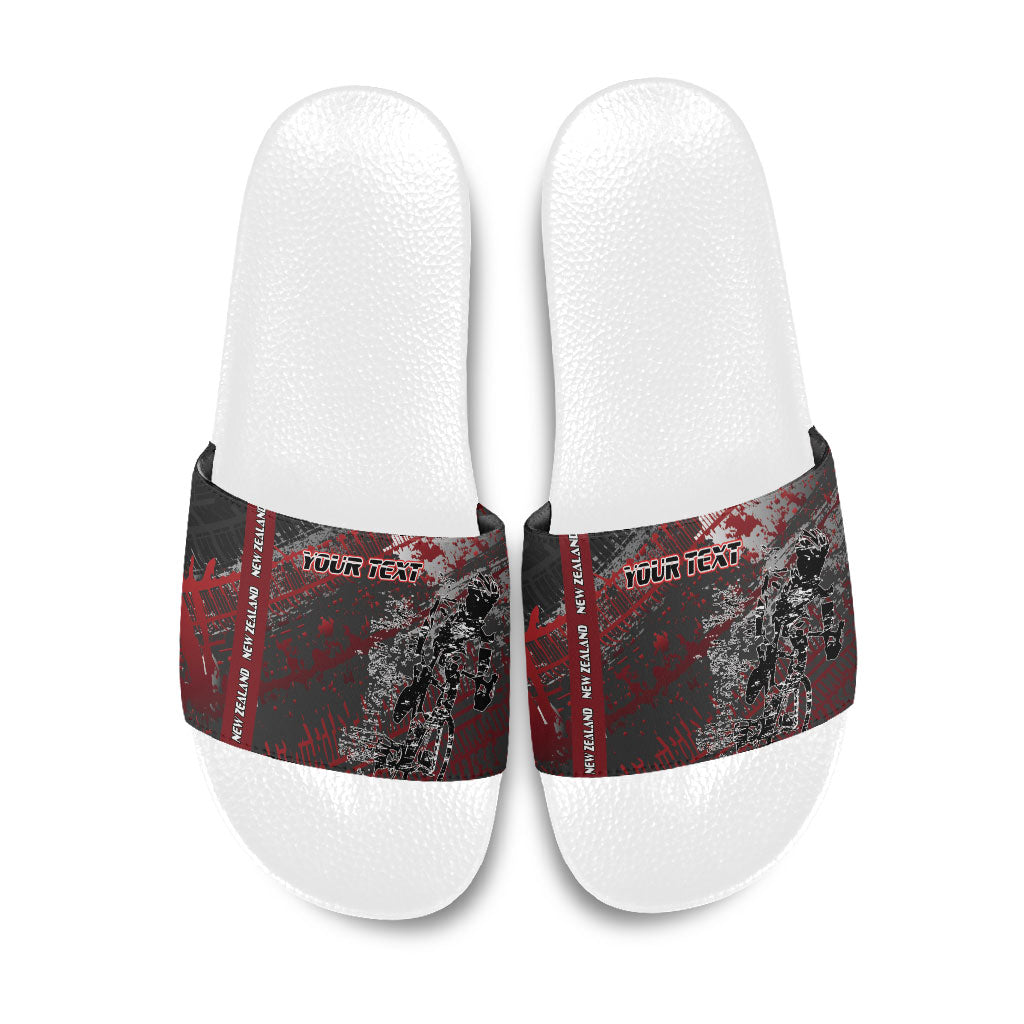 Personalised Cycling New Zealand Slide Sandals Aotearoa Pride Sportswear