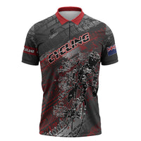 Personalised Cycling New Zealand Zipper Polo Shirt Aotearoa Pride Sportswear LT22 Red - Polynesian Pride