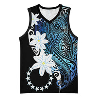 Cook Islands Maori Language Week Basketball Jersey Tiare Maori Kuki Airani Blue Pattern LT22 Unisex Blue - Polynesian Pride