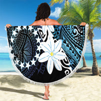 Cook Islands Maori Language Week Beach Blanket Tiare Maori Kuki Airani Blue Pattern LT22 - Polynesian Pride