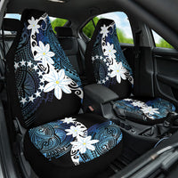 Cook Islands Maori Language Week Car Seat Cover Tiare Maori Kuki Airani Blue Pattern LT22 One Size Blue - Polynesian Pride