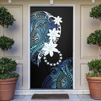 Cook Islands Maori Language Week Door Cover Tiare Maori Kuki Airani Blue Pattern LT22 Blue - Polynesian Pride