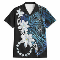 Cook Islands Maori Language Week Hawaiian Shirt Tiare Maori Kuki Airani Blue Pattern LT22 Blue - Polynesian Pride