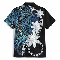 Cook Islands Maori Language Week Hawaiian Shirt Tiare Maori Kuki Airani Blue Pattern LT22 - Polynesian Pride