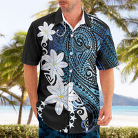 Cook Islands Maori Language Week Hawaiian Shirt Tiare Maori Kuki Airani Blue Pattern LT22 - Polynesian Pride