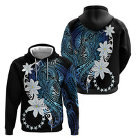 Cook Islands Maori Language Week Hoodie Tiare Maori Kuki Airani Blue Pattern LT22 - Polynesian Pride