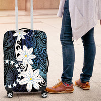 Cook Islands Maori Language Week Luggage Cover Tiare Maori Kuki Airani Blue Pattern LT22 Blue - Polynesian Pride