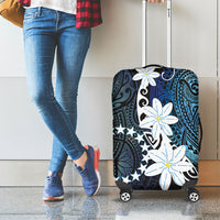 Cook Islands Maori Language Week Luggage Cover Tiare Maori Kuki Airani Blue Pattern LT22 - Polynesian Pride