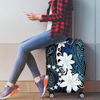 Cook Islands Maori Language Week Luggage Cover Tiare Maori Kuki Airani Blue Pattern LT22 - Polynesian Pride