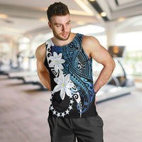 Cook Islands Maori Language Week Men Tank Top Tiare Maori Kuki Airani Blue Pattern LT22 Blue - Polynesian Pride