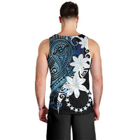 Cook Islands Maori Language Week Men Tank Top Tiare Maori Kuki Airani Blue Pattern LT22 - Polynesian Pride