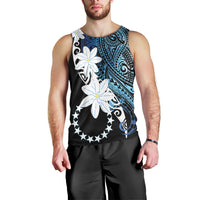 Cook Islands Maori Language Week Men Tank Top Tiare Maori Kuki Airani Blue Pattern LT22 - Polynesian Pride
