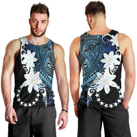 Cook Islands Maori Language Week Men Tank Top Tiare Maori Kuki Airani Blue Pattern LT22 - Polynesian Pride