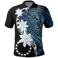 Cook Islands Maori Language Week Polo Shirt Tiare Maori Kuki Airani Blue Pattern LT22 Blue - Polynesian Pride