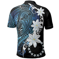 Cook Islands Maori Language Week Polo Shirt Tiare Maori Kuki Airani Blue Pattern LT22 - Polynesian Pride