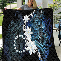 Cook Islands Maori Language Week Quilt Tiare Maori Kuki Airani Blue Pattern LT22 Blue - Polynesian Pride