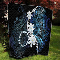 Cook Islands Maori Language Week Quilt Tiare Maori Kuki Airani Blue Pattern LT22 - Polynesian Pride