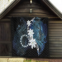 Cook Islands Maori Language Week Quilt Tiare Maori Kuki Airani Blue Pattern LT22 - Polynesian Pride