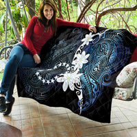 Cook Islands Maori Language Week Quilt Tiare Maori Kuki Airani Blue Pattern LT22 - Polynesian Pride