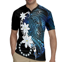 Cook Islands Maori Language Week Rugby Jersey Tiare Maori Kuki Airani Blue Pattern LT22 - Polynesian Pride