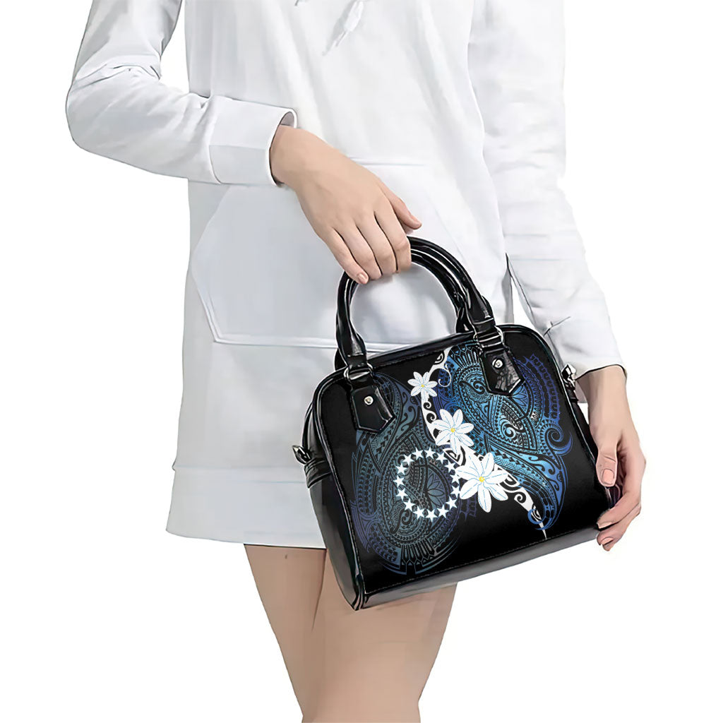Cook Islands Maori Language Week Shoulder Handbag Tiare Maori Kuki Airani Blue Pattern LT22 - Polynesian Pride