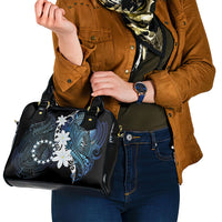 Cook Islands Maori Language Week Shoulder Handbag Tiare Maori Kuki Airani Blue Pattern LT22 - Polynesian Pride