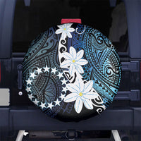 Cook Islands Maori Language Week Spare Tire Cover Tiare Maori Kuki Airani Blue Pattern LT22 No hole Blue - Polynesian Pride