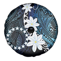 Cook Islands Maori Language Week Spare Tire Cover Tiare Maori Kuki Airani Blue Pattern LT22 - Polynesian Pride