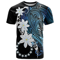 Cook Islands Maori Language Week T Shirt Tiare Maori Kuki Airani Blue Pattern LT22 Blue - Polynesian Pride