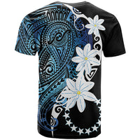 Cook Islands Maori Language Week T Shirt Tiare Maori Kuki Airani Blue Pattern LT22 - Polynesian Pride