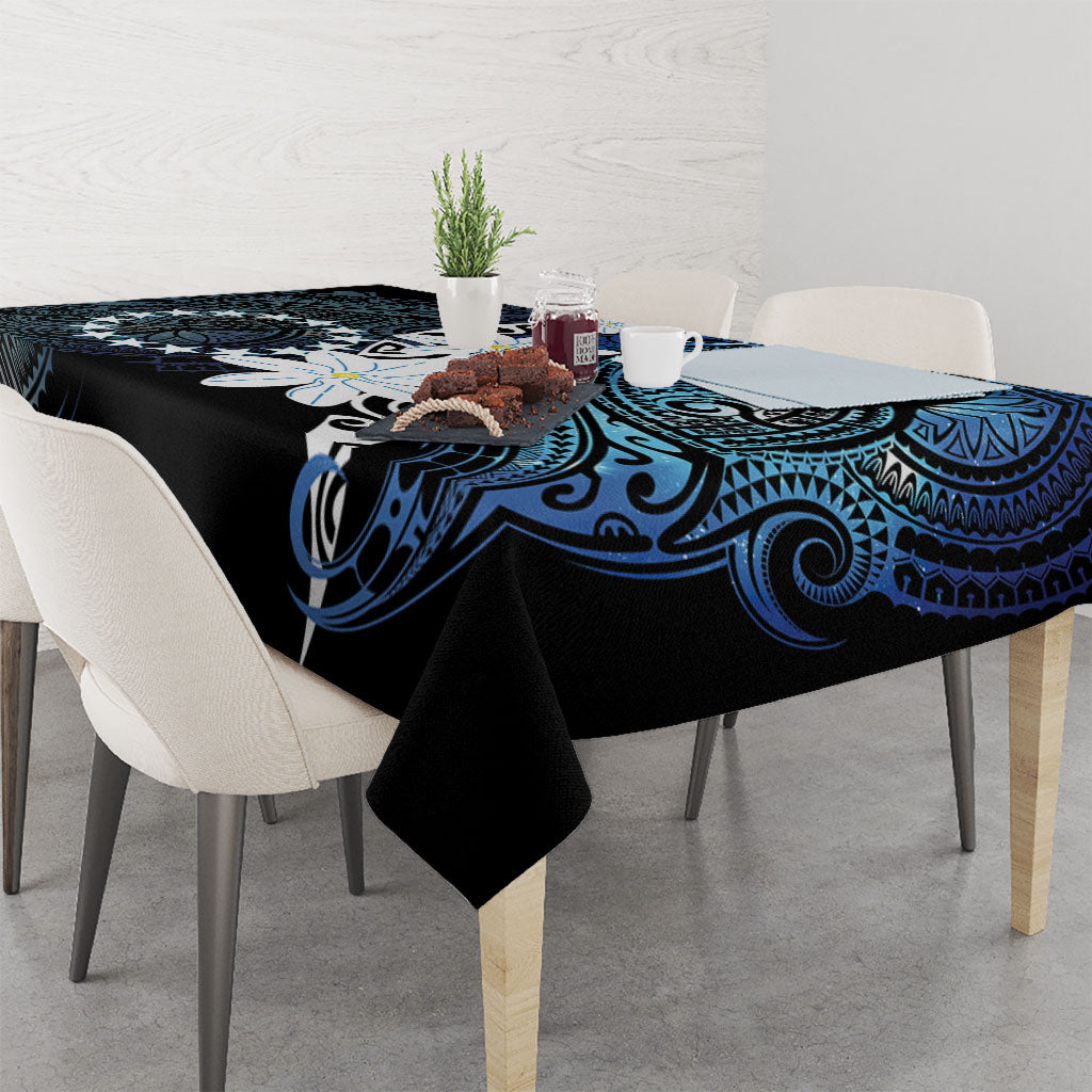 Cook Islands Maori Language Week Tablecloth Tiare Maori Kuki Airani Blue Pattern LT22 - Polynesian Pride