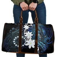 Cook Islands Maori Language Week Travel Bag Tiare Maori Kuki Airani Blue Pattern LT22 Blue - Polynesian Pride